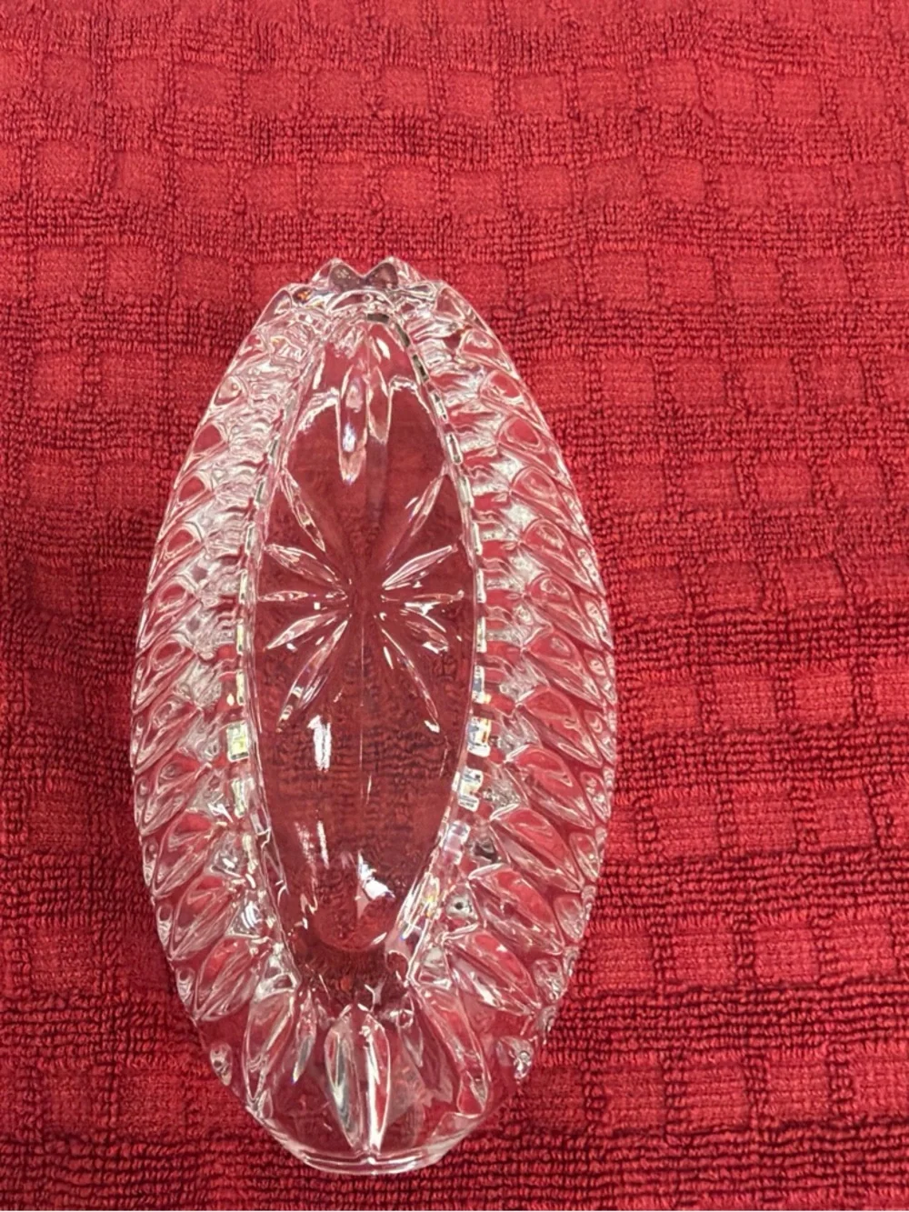 Princess House spoon fork holder lead crystal never used
